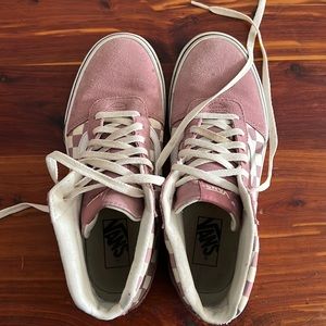 Women’s Vans high tops with rose, size 9US.